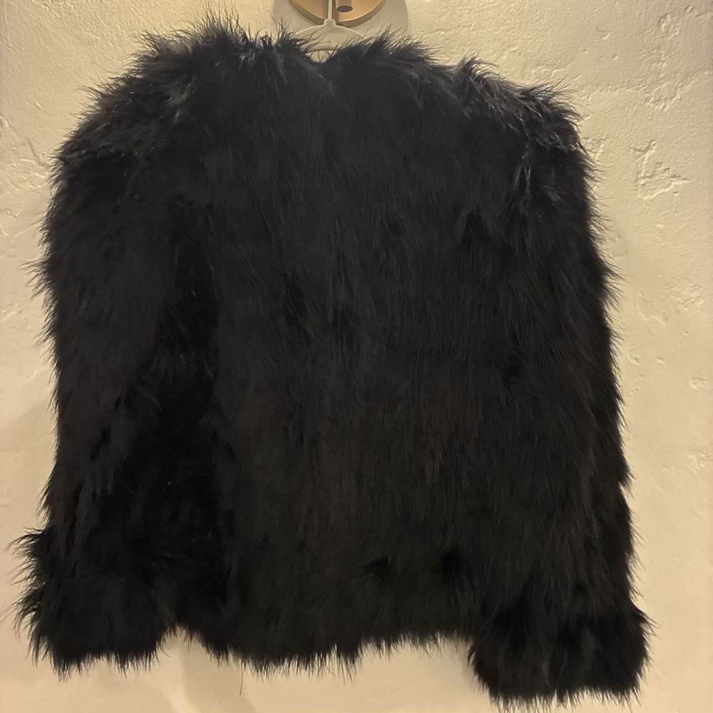 Neiman Marcus Feather Jacket Black Women - Picture 8 of 9
